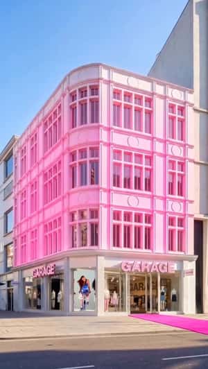Pink Carpet Rolls Across London in a fake-out-of-home ad of Garage