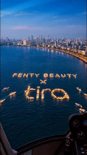 Boats Form Fenty Beauty X tira in a fake-out-of-home ad of Tira