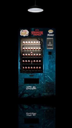 Eggs Shake in Stranger Things Vending Machine in a fake-out-of-home ad of Kinder