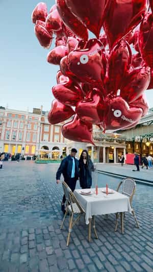 Heart Balloons Takes Table Set in fake-out-of-home ad of Open Table