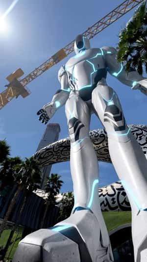 Giant Robot Activated at Museum of the Future in a fake-out-of-home ad of Botim