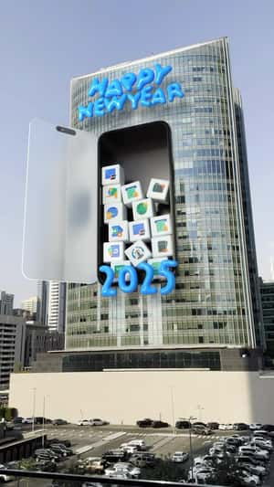 Giant Phone Opens on Building Facade in a fake-out-of-home ad of Botim