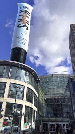 Giant Tube Inflates on Mall in a fake-out-of-home ad of BPerfect Cosmetics
