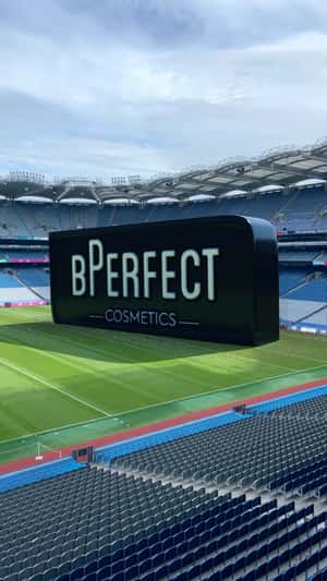Giant Blocks Drop on Croke Park in a fake-out-of-home ad of BPerfect Cosmetics