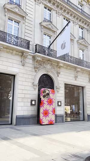 Giant iPhone Changes Cases in Paris in a fake-out-of-home ad of Burga