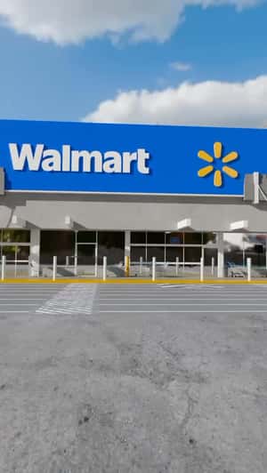 Food Slides Take Over Storefront in a fake-out-of-home ad of Walmart