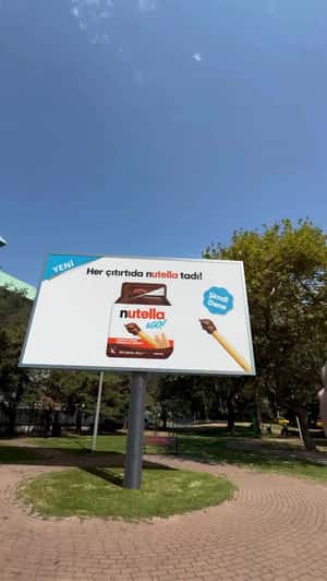 Snack Comes to Life From Billboard in a fake-out-of-home ad of Nutella
