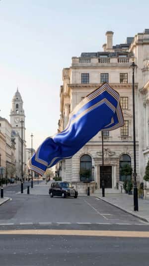 Giant Scarves Travel Through London in a fake-out-of-home ad of ME+EM