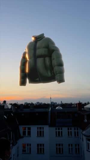Jacket Floats and Explodes in fake-out-of-home ad of Drykorn