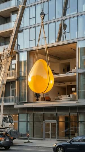 Giant Yellow Candy Explodes on Street in a fake-out-of-home ad of Candy Crush