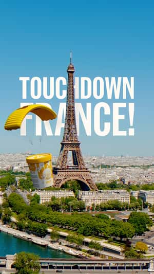 Giant Ice Cream Tub Paraglides in Paris in a fake-out-of-home ad of LEC
