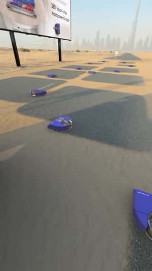 Vacuum Robot Sweep Street in fake-out-of-home ad of Dyson