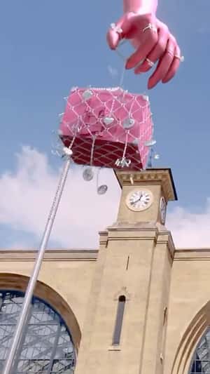 Giant Pink Vault Lands at Kings Cross in a fake-out-of-home ad of Huda Beauty