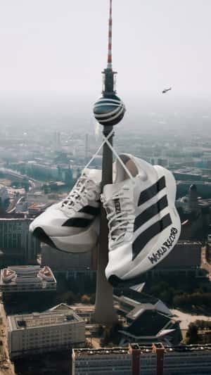 Adizero in Berliner Fernsehturm fake out of home ad of Adidas