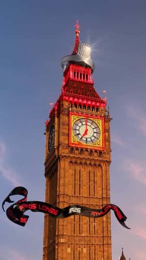 Giant Ring Lands on Big Ben in a fake-out-of-home ad of Athlos