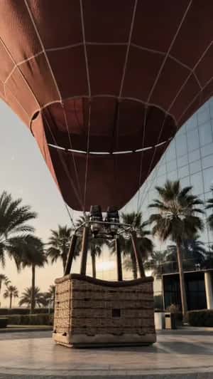 Hot Air Balloon Travels Across UAE in a fake-out-of-home ad of Rakbank