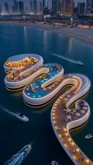 Parade of Giant Beach Items in a fake-out-of-home ad of Dubai Municipality