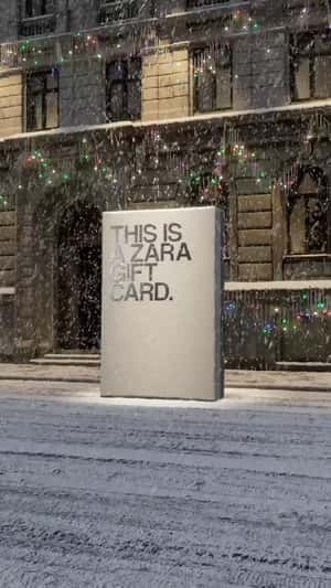 Giant Gift Card in a fake-out-of-home ad of Zara