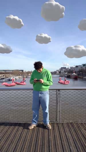 Floating Swans and 3D Clouds in Fake-out-of-home ad of JBL