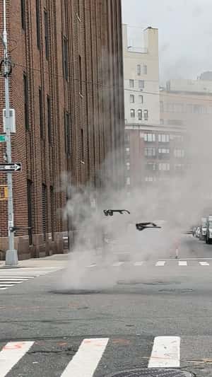 Group of Sunglasses Crossing the Street in Fake-out-of-home ad of Chimi