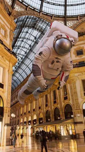 Prada Astronaut Spacewalking in fake-out-of-home ad of Prada