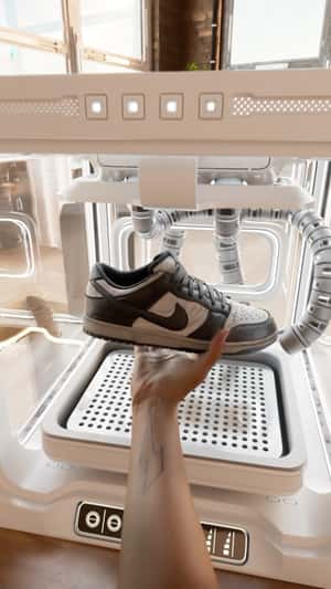 Futuristic Shoe Machine fake out of home ad of Nike
