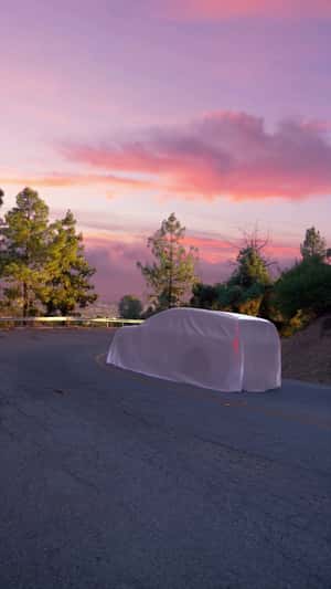 Covered Mystery SUV Cruising in fake-out-of-home ad of Hyundai