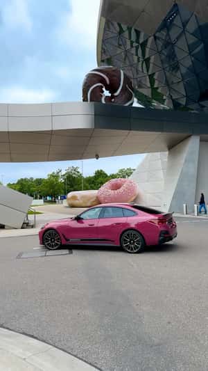 Car Donut Explosion Across in a fake-out-of-home ad of BMW