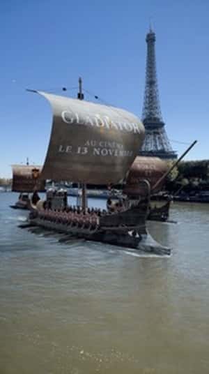 Roman Ships Sail in a fake-out-of-home ad of Paramount Pictures