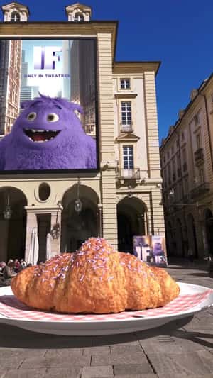 Pastry on a Plate in a fake-out-of-home of Paramount Pictures