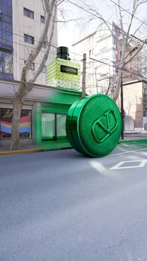 Rolling Green Foundation in fake-out-of-home ad of Valentino