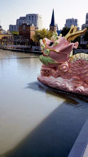 Dragon Boat in Shanghai in fake-out-of-home ad of Zara