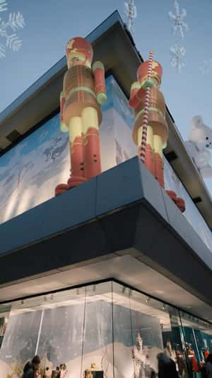 Festive Christmas Installation in fake-out-of-home ad of Breuninger