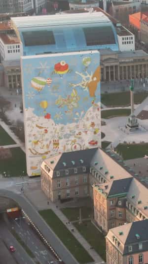 Towering Advent Calendar in fake-out-of-home ad of Breuninger