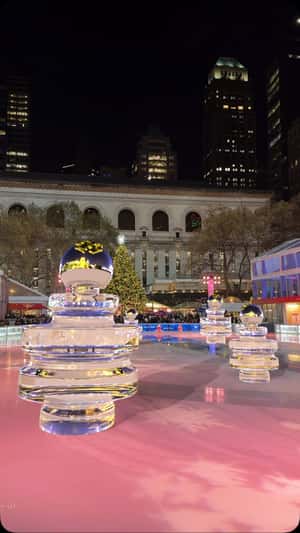 Perfume Bottles Skating in a fake-out-of-home ad of Tory Burch