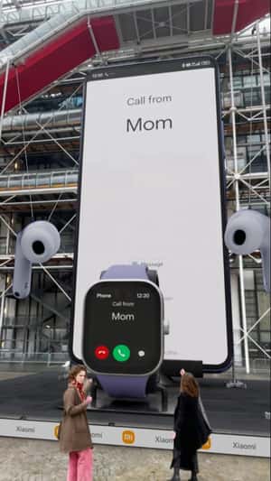 Interactive Large Gadgets Display in fake-out-of-home ad of Xiaomi