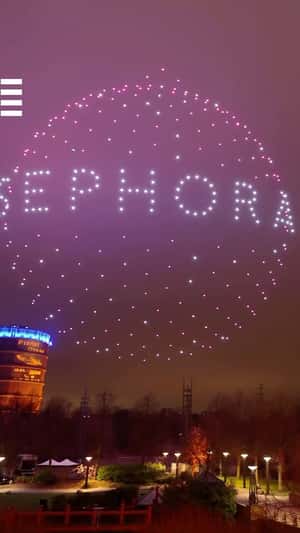 Products Drone Show Lights Up in fake-out-of-home ad of Sephora