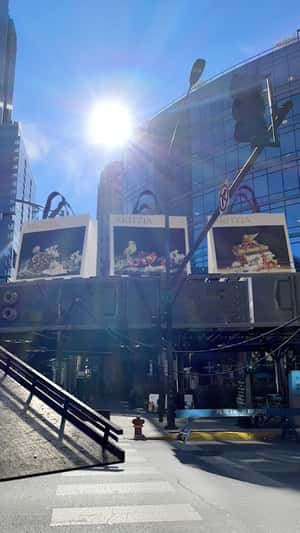 Shopping Bags Rail Transit in a fake-out-of-home ad of Aritzia