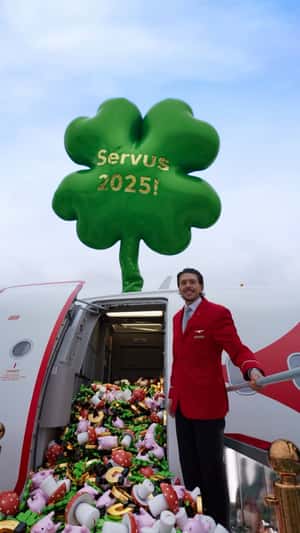 Lucky Charm Overflows in fake-out-of-home ad of Austrian Airlines