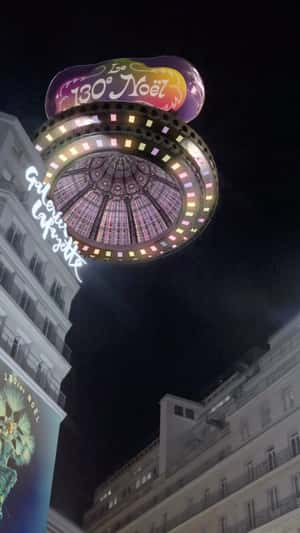 Illuminated Dome Floats in a fake-out-of-home ad of Galeries Lafayette