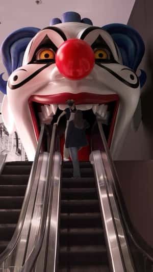Clown Head Emerges in a fake-out-of-home ad of Galeries Lafayette