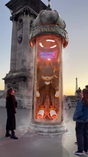 Shadow Awakes Inside Glass in a fake-out-of-home ad of Paramount Pictures