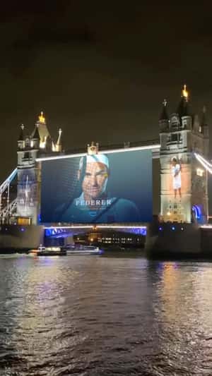 Roger Federer Plays Tennis on the Bridge in fake-out-of-home ad of Prime Video