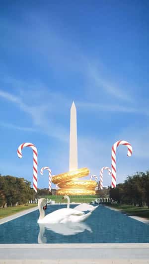 Candy Cane and Rings in fake-out-of-home ad of Prime Video