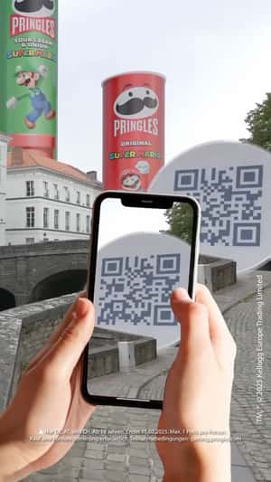 Can Lid Pops and Rolls in fake-out-of-home ad of Pringles