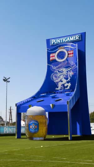 Pinball Arcade Goal in fake-out-of-home ad of Puntigamer