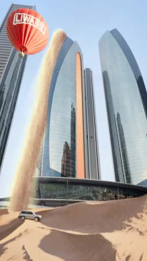Flowing Sands Like Waterfalls in a fake-out-of-home ad of LIWA Fest