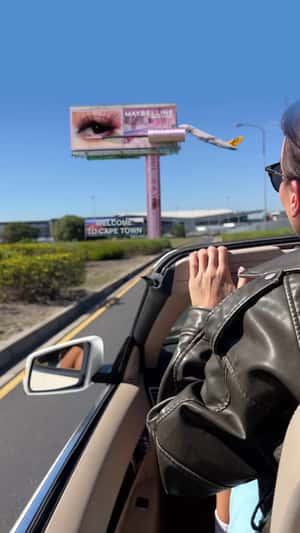 Giant signage in Cape fake-out-of-home ad of Maybelline New York
