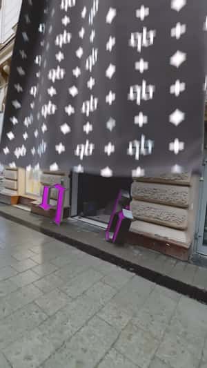 Floating Box at a Boutique in fake-out-of-home ad of A Quick Buck