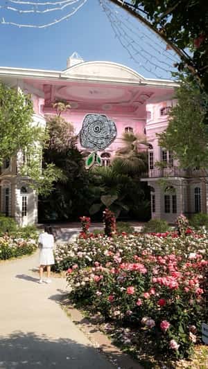 Rose Charm Blooms in fake-out-of-home ad of Pandora